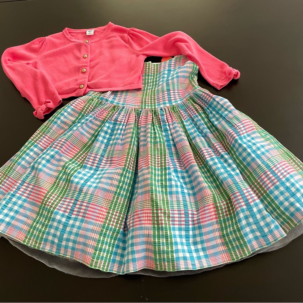 Janie and Jack Plaid dress with sweater